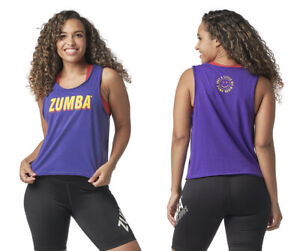 Zumba Smile Tank - Blue and You (purple) ~ XS  S  M  L  XXL ~ New! Free Ship!