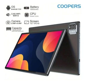 Coopers Tablet 10.1" Android 13 4GB 64GB Quad-Core 2.00GHz WIFI NEW - Picture 1 of 8
