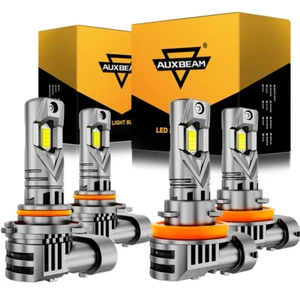 AUXBEAM 9005 9006 H11 LED Headlight Fog Light Kit High Low Beam Bulb Super White - Picture 1 of 40