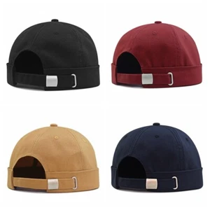Unisex Skullcap Sailor Hat Brimless Beanie Cap Rolled Cuff Adjustbale New Casual - Picture 1 of 14