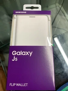 Genuine Flip Wallet case for Samsung Galaxy J5, Model No. EF-WJ500BWEGWW white - Picture 1 of 4