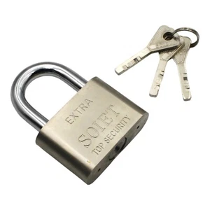 Heavy Duty Padlock Brass Weatherproof High Security Suitcase Bike Gym 3 Keys  - Imagen 1 de 5