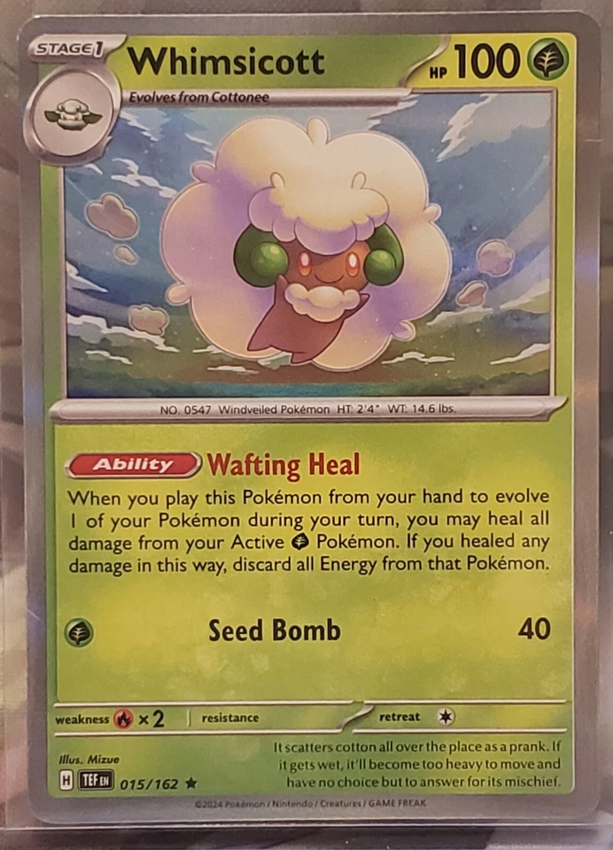 Whimsicott 015/162 Rare Sv05: Temporal Forces Holo - Image 1 of 1