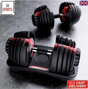 Adjustable Dumbbell 24kg/40kg Weight Home Gym Hand Dumbbells Fitness Exercise - Picture 1 of 8