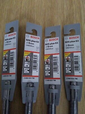 Four New BOSCH SDS Plus - 5X 8mm Drill Bits (150/210mm) 2 608 833 790 • 11£