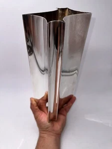 Grand vase en métal chromé, déstructuré design for Habitat vintage - Imagen 1 de 8