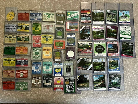 1965-2020 MASTERS 56 BADGE COLLECTION AUGUSTA NATIONAL GOLF PGA TIGER NICKLAUS Cover