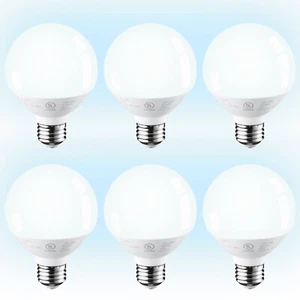 6-Pack G25 Globe LED Light Bulb 5W=40W, Dimmable Vanity Light Bulbs, 5000K - Picture 1 of 8