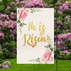 2PCS Easter Flag Bunny Rabbit Egg Linen Backdrop Outdoor Home Garden Decor Party