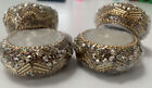 Pier 1 imports  4 tea light candles with holders , Decor, Beaded Jeweled ,New