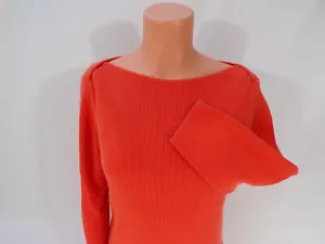 Vintage CHAPS Rib Knit Sweater Women Small Cotton 3/4 Sleeve Boat Neck B25 - Picture 1 of 8