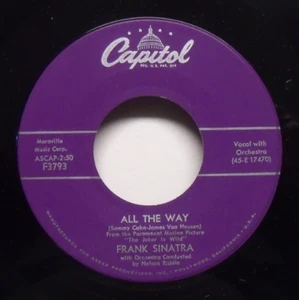 Frank Sinatra - All The Way - 1957 NM Movie 45 on Capitol - Bild 1 von 2