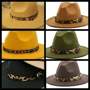 Super Cute Fedora Hat for Women with Leopard Band (Multiple Colors Available) - Picture 1 of 18