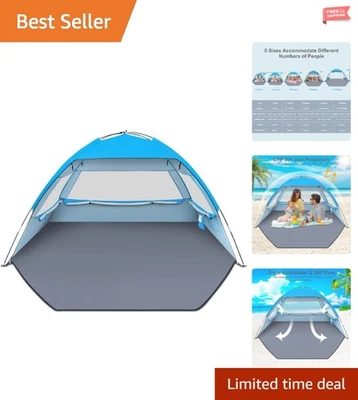 Portable Beach Shade Canopy for 3 with Quick Setup & Water-Repellent Design - Image 1 of 4