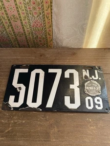 1909 New Jersey Porzellan Nummernschild - Bild 1 von 4