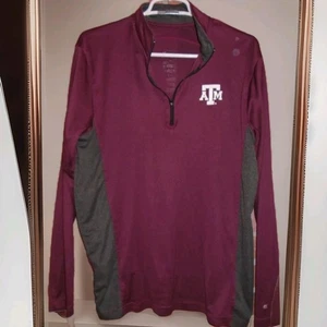 CAMISA ATLÉTICA MANGA LARGA TEXAS A&M HOMBRE 1/4 CREMALLERA - VER FOTOS PRIMERO - Imagen 1 de 5