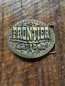 Vintage Frontier massive Messing Gürtelschnalle Hotel & Casino Old Las Vegas Goldrausch - Bild 1 von 2