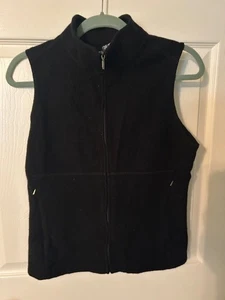 IBEX Black Wool Womens Vest Medium Full Zip - Picture 1 of 2