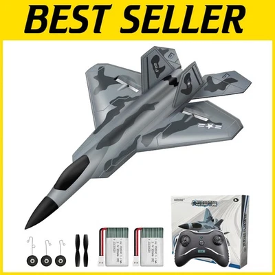 2-Channel F-22 RC Airplane - Easy to Fly Glider for Kids & Beginners - Image 1 of 4