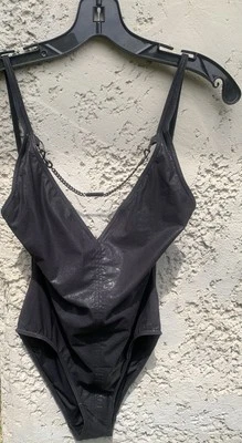 Traje de baño DIOR negro brillante EE. UU. 14�� Foto 1 de 4