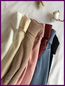 2025 Herbst Winter dicker Pullover Damen Strick Ripppullover Pulli lang - Bild 1 von 40