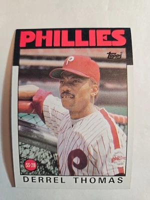 1986 Topps - #158 Derrel Thomas Philadelphia Phillies MLB Baseball Card - Image 1 of 2