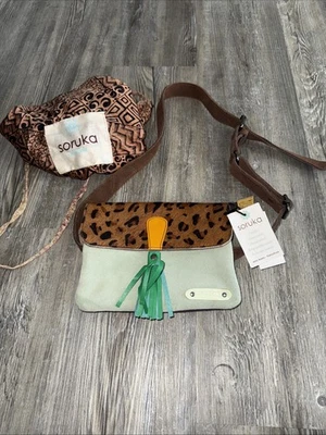 Bolso Cinturón SORUKA Pequeño Estampado de Leopardo y Gamuza Borla o Cartera Bandolera Foto 1 de 4