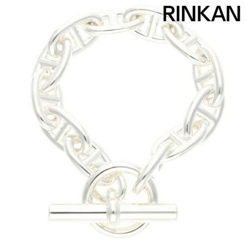 HERMÈS Hermes Chaine d'Ancre GM Sheine Caviglia Argento Bracciale Uomo 12LINK Usatob88