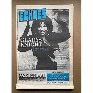 GLADYS KNIGHT ECHOES MAGAZINE FEBRUARY 6 1988 - GLADYS KNIGHT cover with more in - Picture 1 of 1