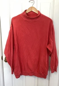 Aerie Down To Earth Slit Mock Neck Oversized Sweatshirt Size M Red Coral - Picture 1 of 4