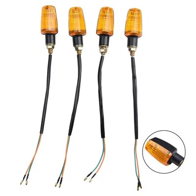 4pcs 12V Motorcycle Turn Signals Light Blinker Indicator With Amber Lens - Image 1 of 4
