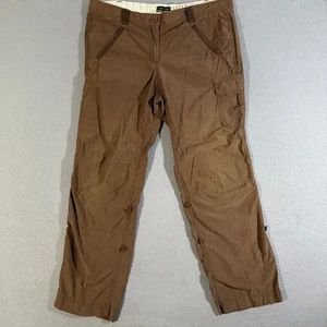 Lands' End Women's Brown Cargo Pants Vented Snap Cuff Pockets Size 12P Outdoors - Picture 1 of 8