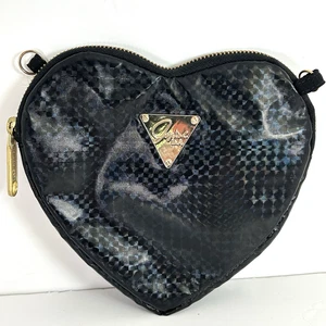 LeSportsac Joyrich Heart Bag Iridescent Black Chain Lining Pattern Gold Hardware - Bild 1 von 9