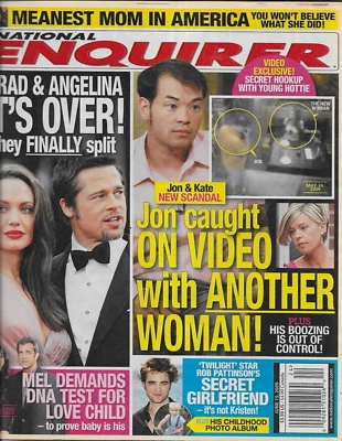National Enquirer Magazine Angelina Jolie Brad Pitt Gosselins Mel Gibson 2009 Foto 1 de 4