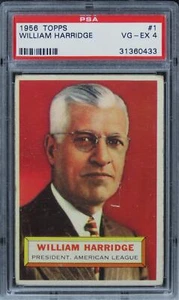 1956 Topps William Harridge #1 PSA 4 VG-EX - Bild 1 von 2