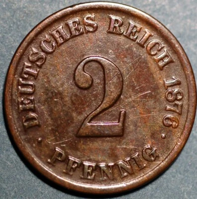 Germany 2 Pfennig 1876 A Wilhelm I KM# 2 - Image 1 of 2