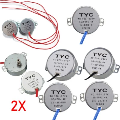 AC 12/110/220V TYC-50 4W 50/60Hz Synchronous Motor 2.5/3/5/6RPM For Microwave 2X - Image 1 of 2