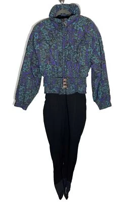 Traje de nieve de esquí Tyrolia Head vintage para mujer talla 10 suizo años 80 90 abstracto artístico Foto 1 de 4