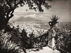 1925 Vintage ITALY Mont Vesuvius Volcano Naples Cityscape Photo Art HIELSCHER