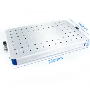 1 juego de caja de esterilización de aleación de aluminio de plata instrumento quirúrgico - Imagen 1 de 12