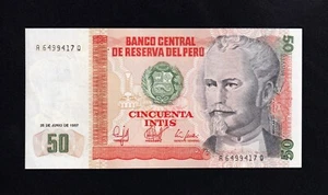 F.C. PERU , 50 INTIS 1987 , S/C ( UNC ) , P.131b . - Imagen 1 de 2