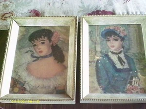 2 Vintage Reliance Industries Inc. Wall Hangings Framed Prints/PRETTY GIRLS/ 606 - Picture 1 of 6