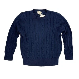 J.CREW CrewCuts Kids’ Cable-Knit Crewneck Sweater XXS (2-3) Navy Blue NWT B52 - Picture 1 of 4