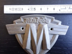 Maico original Tank-Emblem, MAICO-Motorrad-Schild, Messing, L=10cm, B=7cm, H=1,2 - Bild 1 von 4