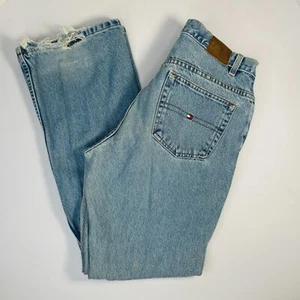 Vintage Tommy Hilfiger helle Waschung hoher Bund gerade Damenjeans 12 vier Taschen - Bild 1 von 9