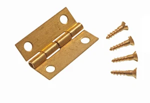 12 x Mini Schmuckschatulle Cabinet Scharniere Messing massiv 25 mm (2,5 cm) + - Bild 1 von 1