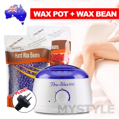 Depilatory Hair Removal Brazilian Hard Wax Bean Warmer Heater Pot Machine Kit - image 1 of 4