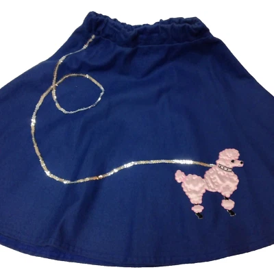  Falda Caniche Azul Años 50 Niña Juvenil Talla Pequeña Teatro Juegos con disfraces Usada en Excelente Condición Foto 1 de 4