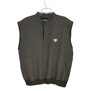 Chaleco de golf pata de gallo negro Zero Restriction para hombre 1/4 a presión con bolsillos talla L Foto 1 de 4