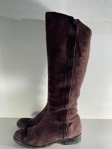 Timpson Women's Brown Suede Side Zip Up Knee High Boots UK Size 7 EUR 41 -A218 - Picture 1 of 9